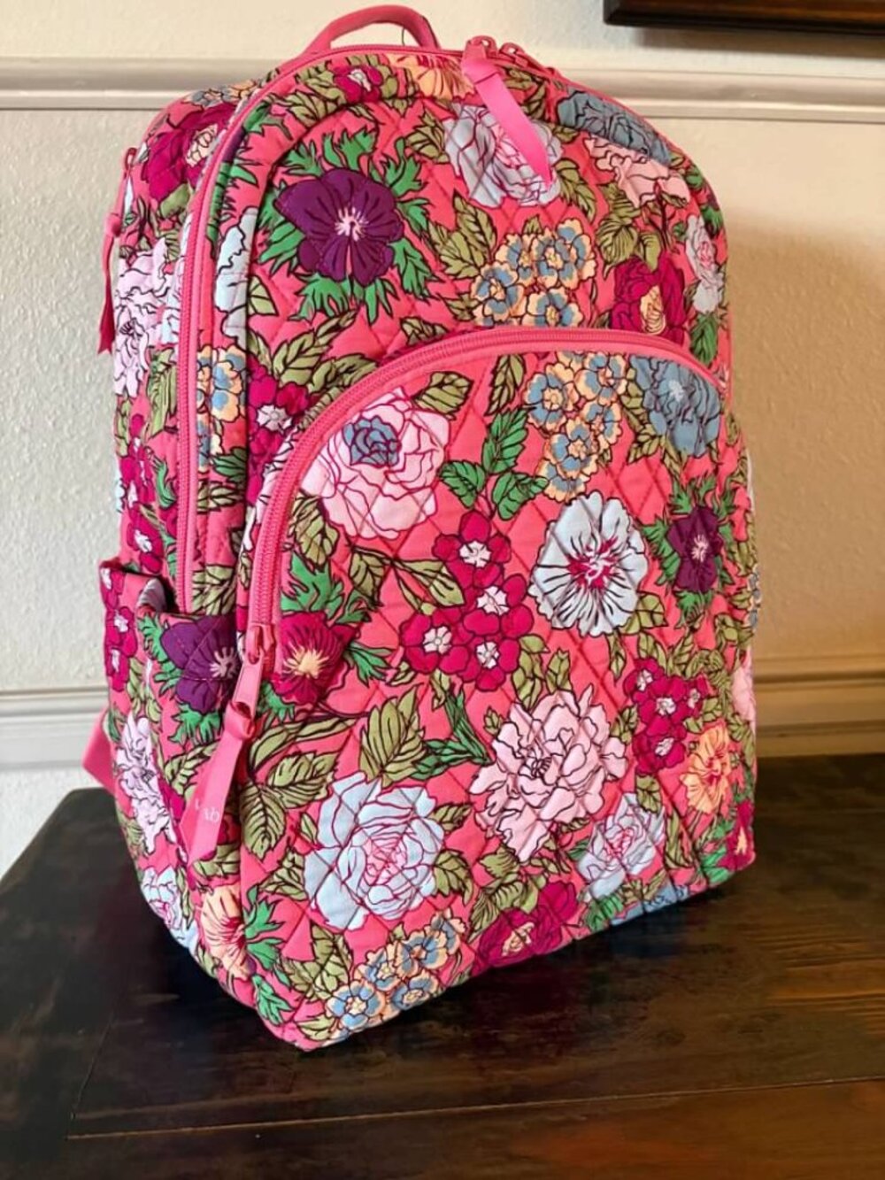 Vera Bradley Cotton Large Essential Backpack Vibrant Gardenias -NWT
